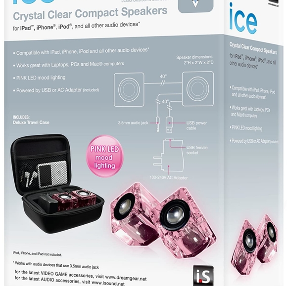 iSound Ice Clear Pink Portable Speakers - Picture 3 of 10
